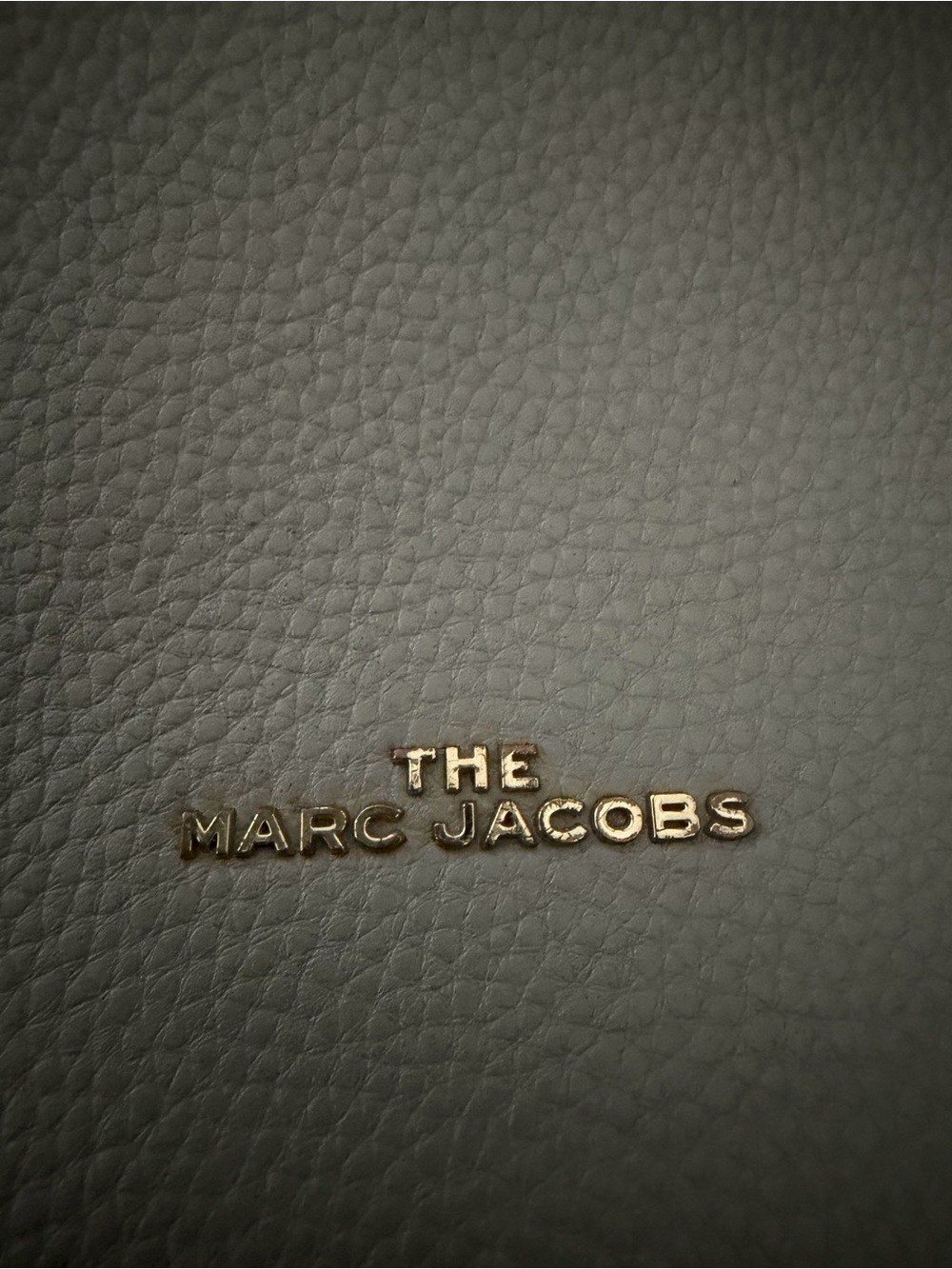 Marc Jacobs Pebbled Leather Shoulder Bag - Gray with Gold Logo
